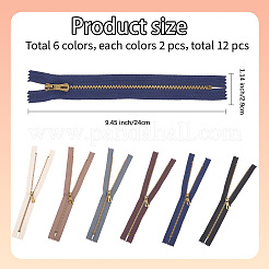 12 Stück 6 Farben Nylon-Reißverschluss&nbsp;FIND-GF0008-20B
