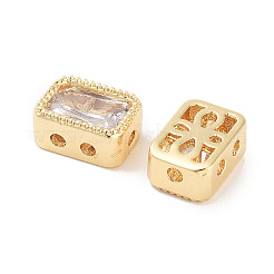 Латунные микро проложить кубического циркония бусы KK-C051-48G-04