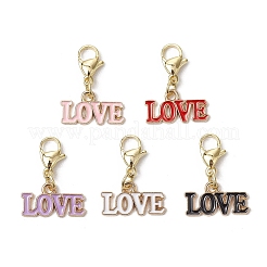 5 шт. подвеска ко дню святого валентина из сплава и эмали со словом «любовь»&nbsp;HJEW-JM03092
