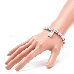 Стрейч-браслет Heishi Surfer ручной работы из полимерной глины BJEW-JB08670