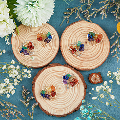 8 шт. 2-х цветные подвески с натуральными драгоценными камнями чакра FIND-FH0005-10