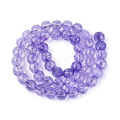 Fili di perline di vetro trasparenti screpolate&nbsp;GLAA-Q108-02A-06