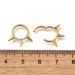 Кольца для носа из нержавеющей стали 304 с микропаве из прозрачного кубического циркония 3 конус с шипами AJEW-D306-09G