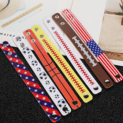 Браслет из 20 кожаного шнура с широким шнуром и кнопкой для мужчин и женщин GUQI-CL0001-01B