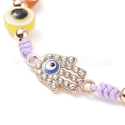 Braccialetto di perline intrecciate in resina malocchio&nbsp;BJEW-JB08411