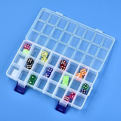 ポリプロピレン（pp）ビーズ収納容器  24コンパートメントオーガナイザーボックス  ヒンジ付き蓋付き  長方形  透明  21.7x11x3cm  コンパートメント：3.4x2.5センチメートル&nbsp;X-CON-S043-017