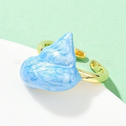 Латунные эмалевые регулируемые манжеты для женщин RJEW-G357-01O