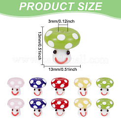 10шт 5 цвета бусины лэмпворк ручной работы GLAA-GO0001-03