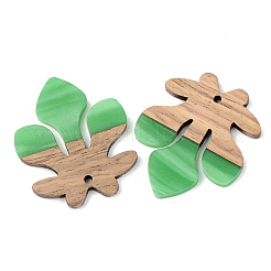 Pendentifs en résine opaque et bois de noyer&nbsp;RESI-S389-051A-C03