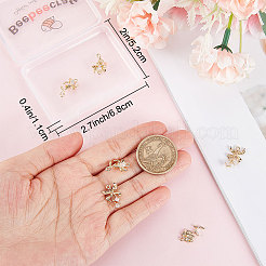 9шт. 3 комплекта подвесок из латуни с микропаве из кубического циркония KK-BBC0007-54