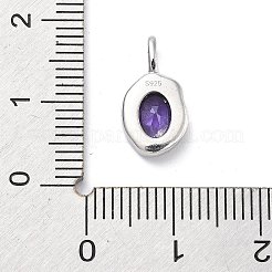 925 овальная подвеска из стерлингового серебра с кубическим цирконием STER-S006-01S-B