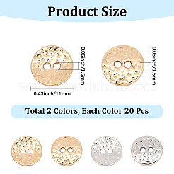 40 pieza de botones de aleación de 2 colores&nbsp;DIY-CY0004-02