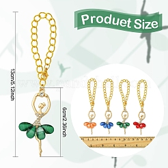 14 шт. 14-цветная подвеска в виде девочки-балерины из сплава со стразами и смолой HJEW-YW00079