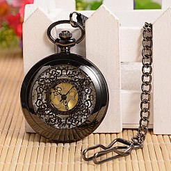 Ouvrable plat alliage ronde montre de poche pendentif&nbsp;X-WACH-L024-27