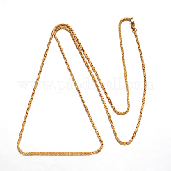 304ステンレススチールベネチアンチェーンネックレス  カニカン付き  ゴールドカラー  29.33インチ（74.5cm）  2mm&nbsp;STAS-L164-03G