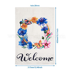 4шт. 4-х сторонний вертикальный садовый флаг из льна AJEW-CF0001-15