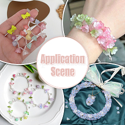 100 шт. 10-цветные прозрачные двухцветные стеклянные бусины&nbsp;GLAA-ME0001-02