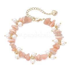 Braccialetti di perline di pietra solare naturale per le donne&nbsp;BJEW-JB12301-02