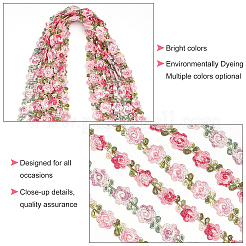 ポリエステルリボン  花柄  フラット  服飾材料  アザミ  3/4インチ（18x1.5mm）&nbsp;OCOR-WH0068-45C