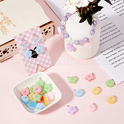 40шт 2 стиля непрозрачные подвески из смолы&nbsp;RESI-SC0003-32