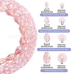 4 нить 4 стилей гальванические стеклянные бусины нити&nbsp;EGLA-TA0001-75C