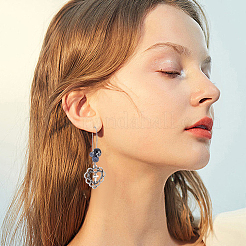 120 шт. серьги-кольца из нержавеющей стали 304 с фурнитурой в виде почки STAS-SP0001-32B-P