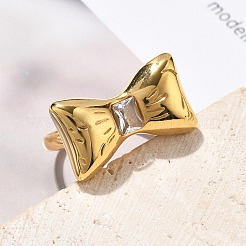 Кольца для пальцев из нержавеющей стали 304 со стеклом RJEW-Q012-22G