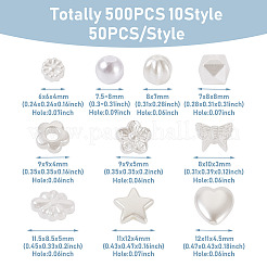 500шт 10 стиля abs пластиковые бусины с имитацией жемчуга KY-BY0001-02