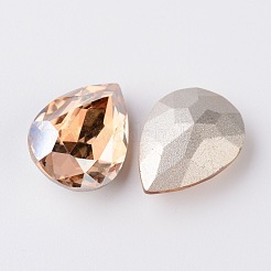 Стеклянные кабошоны со стразами граненая капля k9 RGLA-I001-18x13mm-M