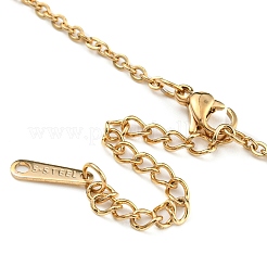 Ожерелья с подвеской в виде сердца Купидона из нержавеющей стали 304 для женщин&nbsp;LS-NJEW-A012-01G