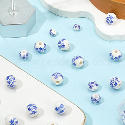 3 стиль печатных фарфоровых бусин ручной работы&nbsp;PORC-SP0001-09