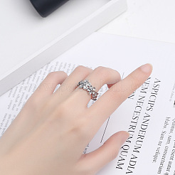 Цветок 925 из стерлингового серебра регулируемые кольца для женщин&nbsp;FS-WGCA8A7-01