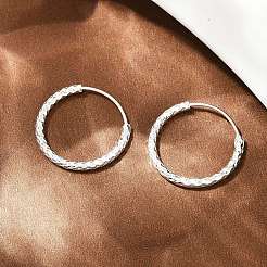 Фактурные серьги-кольца из латуни EJEW-F378-03C-S