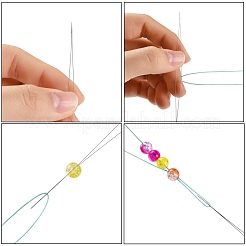 Aiguilles à perler gros yeux pliables en fer&nbsp;TOOL-R095-04