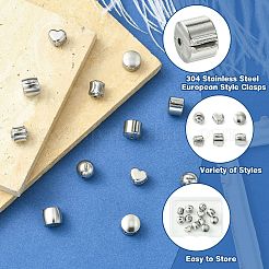 12 шт. 6 стиля застежек европейского типа из нержавеющей стали 304&nbsp;STAS-CJ0002-77
