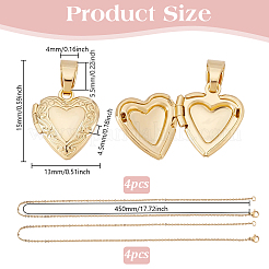 DIY-Sets zum Herstellen von Halsketten mit Herzmedaillon-Anhänger aus Messing&nbsp;NJEW-HY0001-06