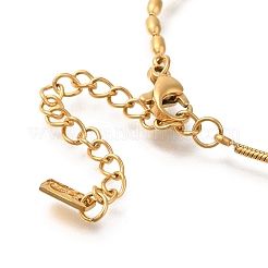 Ионное покрытие (ip) 304 нержавеющая сталь каплевидный кулон шариковая цепочка и змейка ожерелья для женщин NJEW-F328-12G