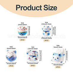 10 pz 5 perline di porcellana stampate a mano in 13.5~21 stili&nbsp;PORC-TA0001-81