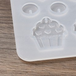 バレンタインデーの愛のイヤリングシリコンモールド  DIY樹脂作成用のペンダントモールド  ホワイト  105x161x4mm  穴：2mm&nbsp;SIL-B049-01