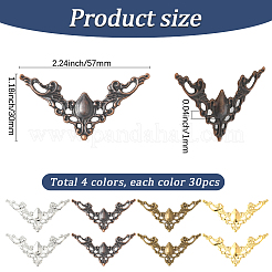 120 шт. 4-х цветные железные филигранные соединители&nbsp;FIND-SC0017-14