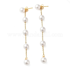 Boucles d'oreilles pendantes en acier inoxydable 304 avec perles en plastique&nbsp;EJEW-Q386-02C-G