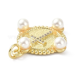 Акриловый кулон из латуни с кубическим цирконием ZIRC-C021-29G