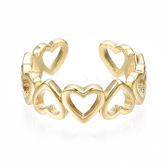 Латунь манжеты кольца&nbsp;RJEW-Q161-025-NF