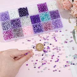 Прозрачные и окрашенные распылением бусины из стекла с эффектом кракле и имитации нефрита&nbsp;GLAA-PH0003-47A