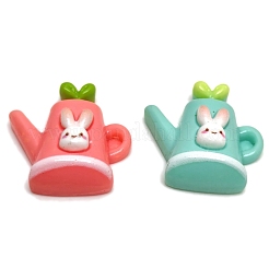 オペーク樹脂カボション  ウサギ＆ニンジン  ミックスカラー  23x25x8mm&nbsp;PW-WG0D0D4-01