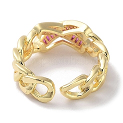 Латунные микро проложить манжеты кольца кубического циркония RJEW-G310-17G