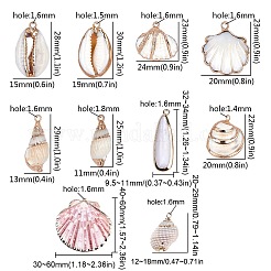 Гальванические подвески из натуральных ракушек SSHEL-SC0001-03