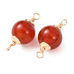 Круглые соединительные подвески из натурального сердолика&nbsp;KK-Z152-04G-01