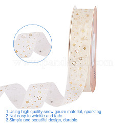 20 ярд ленты горячего тиснения со звездами из полиэстера и шифона&nbsp;AJEW-WH0518-71B
