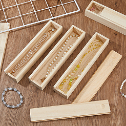 Прямоугольная незавершенная деревянная подарочная коробка для хранения CON-WH0094-38B